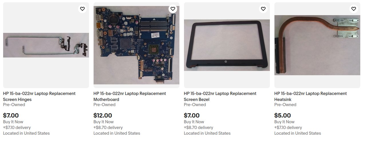 HP 15-ba022nr Replacement Parts