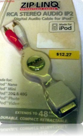 4 foot compact iPod RCA Digital Stereo Audio for ipod Nano, Mini, 20G, 40G, iPod Photo, iPod Video