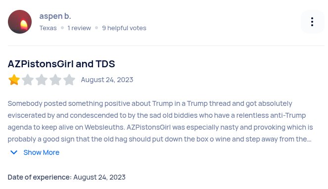 To read these comments in their entirety go to sitejabber.com/reviews/websleuths.com