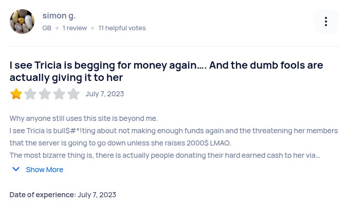 To read these comments in their entirety go to sitejabber.com/reviews/websleuths.com