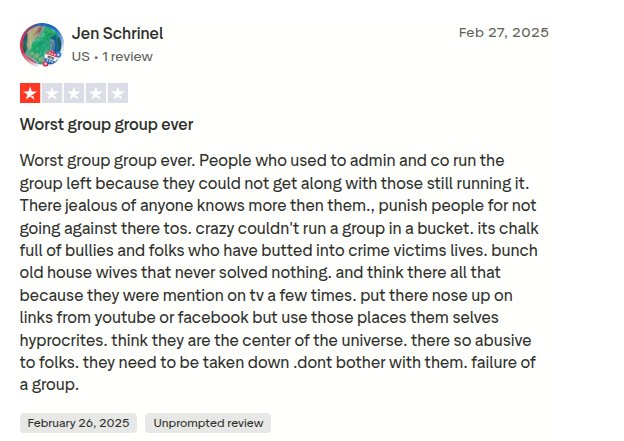 To read these comments in their entirety go to trustpilot.com/review/www.websleuths.com